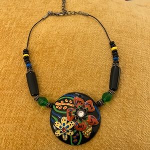 Vintage Chicos flower disc necklace